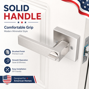 Juego de Cerradura Moderna para Puerta Interior con Manija y Perilla en Forma de Hongo, Acabado Negro Mate, Control Remoto, Fácil Instalación - Product Image 1