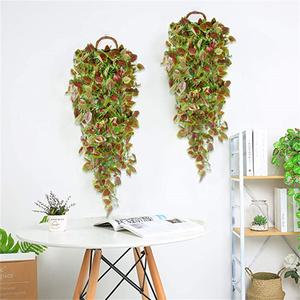 Plantas colgantes artificiales de hiedra falsa, hojas falsas verdes para decoración de boda - Product Image 6