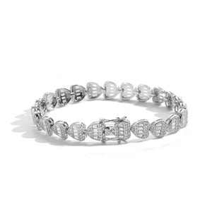 Love Zircon <b>Bracelet</b> Men's and Women's <b>Bracelet</b> <b>Couple</b> Stacked Wind Tennis Chain Heart Shape Tanjing Fashion Lijing Necklace - Product Image 4