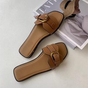 Sandalias Planas Casuales con Hebilla para Mujer, Estilo Babucha, Sandalias Planas Cómodas de Verano para Mujer - Product Image 3