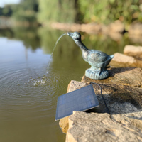 Nouveau produit canard cascade fontaine Statue résine canard Figurine pour jardin décoration extérieure artificielle fontaine à eau solaire