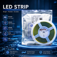 Bande LED COB de style nouveau, 480 LED/m, 11 W/m, DC 12 V 24 V, IP44, bande LED COB pour éclairage LED