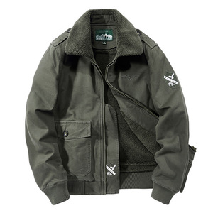 Vestes cargo en coton pour hommes Vestes en polaire doublées de sherpa d'hiver Veste de camionneur M-5XL - Product Image 1