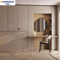 Lit Murphy modulaire multifonctionnel moderne avec rangement pour petits appartements - Conception pliable pour gagner de la place