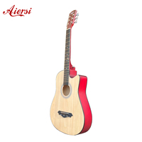 Cheap Price Custom Brand 38 Inch Acoustic Guitar Small Size All Basswood Beginner Boy Girl Cutaway Practice String Instrument