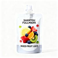 Pochette à bec verseur personnalisée avec motif de fruits pour jus liquide, sac d'emballage en plastique autoportant avec buse