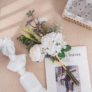 Bouquet de fleurs artificielles CallaFloral, hortensia, pivoine, blanc, décoration de mariage, accessoires de photographie en extérieur - Product Image 1