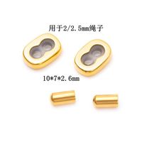 2023 composants de bijoux Offre Spéciale 3D or dur en forme de 8 boucle de réglage de corde en cuir en acier inoxydable pour la fabrication de bracelets