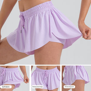 <span class=keywords><strong>2</strong></span> In 1 Flowy koşu Yoga şort kadın spor spor çocuk Biker kelebek şort tenis etek yaz gençlik kızlar Flowy şort - Product Image 3