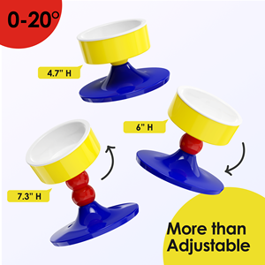 Distributore di cibo per gatti con scollo alto regolabile per ciotole per animali domestici per cani che si adattano a diverse angolazioni - Product Image 2