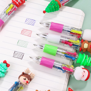 <span class=keywords><strong>ปากกา</strong></span>เจลแบบกด 4 สี ขนาด 0.5 มม. ลายการ์ตูนกวางและซานตาคลอส ดีไซน์พิเศษสำหรับคริสต์มาส  แบบลบได้  ตัวด้ามพลาสติกหลากสีสัน เหมาะสำหรับเขียนบันทึก - Product Image 4