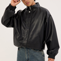 Blouson Bomber en Cuir Homme Oversize Col Montant Zippé Imperméable – Fabricant de Vestes en Cuir Personnalisées Manteau d'Extérieur