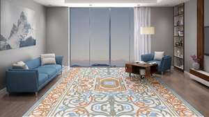 Tapis persan en laine de haute qualité, moderne, à motifs floraux, fait à la main, antimicrobien, écologique, antidérapant, rectangulaire, pour salle à manger, salon - Product Image 6