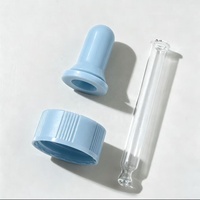 Capuchon compte-gouttes en plastique bleu clair avec pipette pour flacon d'huile essentielle avec pipette en verre 18-410 20-410 22-410