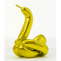 Abstrait or couleur résine ballon chien Sculptures extérieures moderne en fibre de verre Statue pour jardin Art 3D Anime modèle pour cadeaux