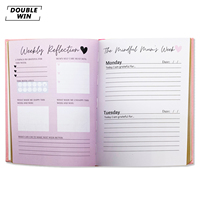 Journal de gratitude quotidien sans date pour les mamans Cahier de pleine conscience en tissu de lin à impression personnalisée avec couverture rose