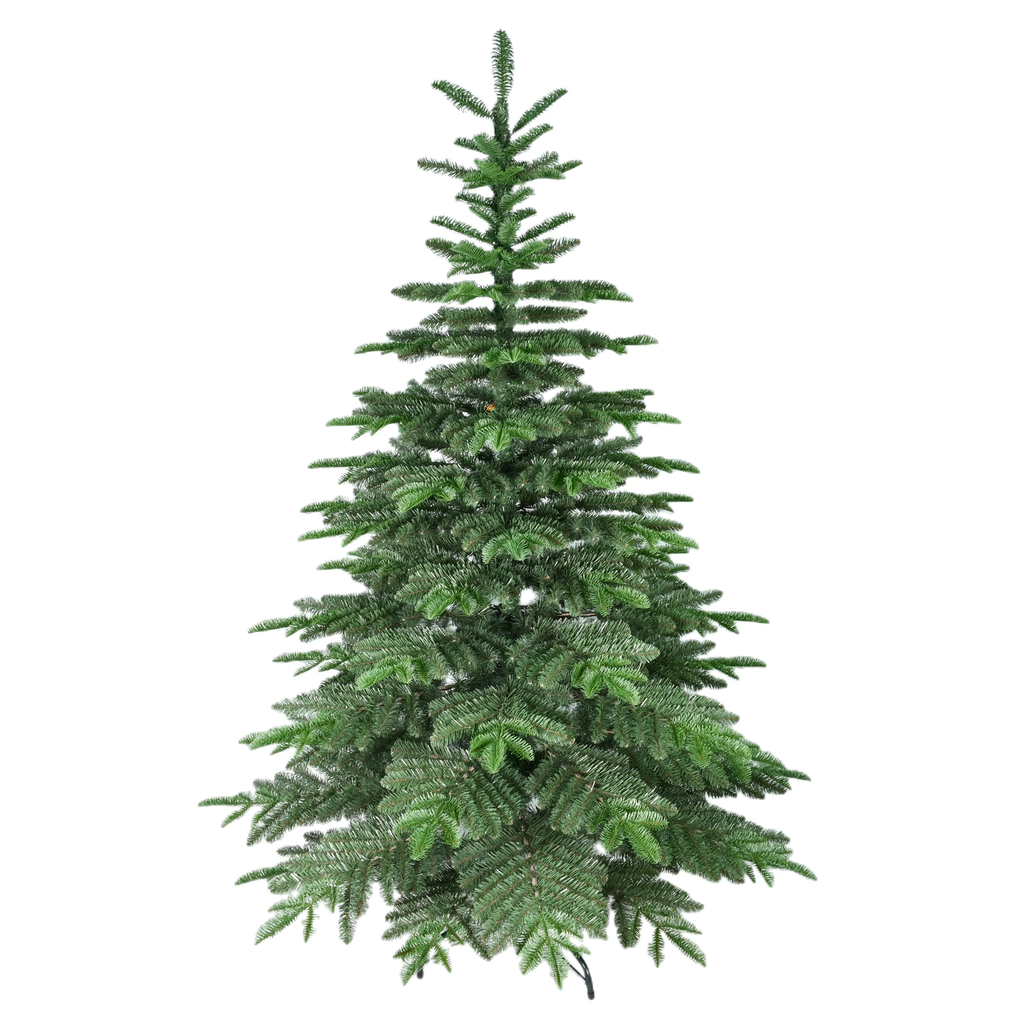 Factory New Design Price Green Color 7ft PE PVC Hard Needle Lighted LED Pre Lit Christmas Tree