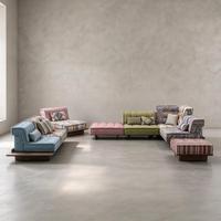 Canapé modulaire bohème OAKEN, canapé combiné en tissu patchwork coloré, canapé à combinaison libre pour salon de villa