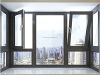 Ventana Moderna de Fibra de Vidrio con Doble Acristalamiento, Ventana Abatible y Giratoria, Ventana Abatible de PVC
