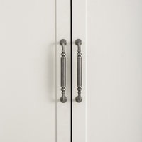 Poignées de meuble QianSi en laiton massif, finition brossée moderne, pour armoire de cuisine, commode, tiroir, longues, argent antique mat