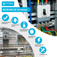 Bloc de bornes modulaire DBK avec compatibilité pour câbles de raccordement, pour la distribution de sortie MCCB et le branchement de fils, 1000V AC/1500VDC, contacts en laiton