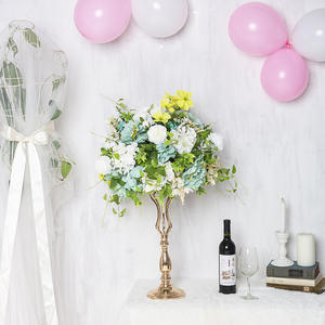 ดอกไม้ตกแต่ง <span class=keywords><strong>Poney</strong></span> ดอกกุหลาบสีขาวสีชมพูสีม่วงลูกดอกไม้งานแต่งงาน Centerpieces ตกแต่งตารางเทียม - Product Image 5