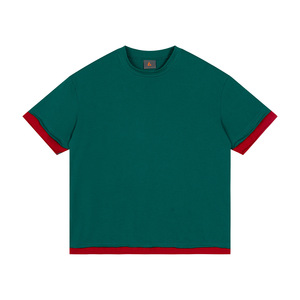 Camiseta Y2K con Ribete en Contraste, Cuello Redondo, Algodón, Unisex, Personalizada, Vintage, Impresión DTG, Magliette Personalizzate - Product Image 4
