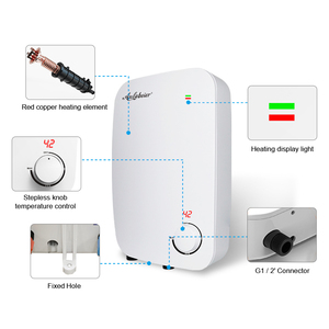 Chauffe-eau instantané fiable 110V 220V, design compact pour salle de bain, électrique 5500W pour douche ou cuisine - Product Image 3