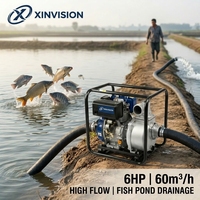 Pompe à eau diesel à débit massif de 60 m³/h, 3 pouces, 178F, 296 cm³, 6,0 CV, 80 mm, haute capacité pour l'irrigation des grandes exploitations agricoles et le drainage municipal