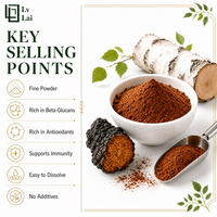 Voedingsmiddelengekeurd 10:1 Chaga-extractpoeder is geschikt voor gebruik in traditionele Chinese tabletten, poeders en koffie.