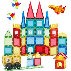 Ubin Magnetik Anak Pabrikan Tiongkok 3D Blok Bening Konstruksi Blok Bangunan Mainan Ubin untuk Anak-anak