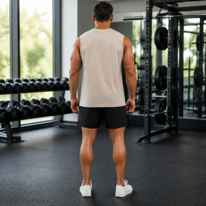 เสื้อยืดแขนกุดสตรีทแวร์ผู้ชาย รุ่น 8025 เสื้อยืดคอกลมพิมพ์ลายตามสั่ง เสื้อกล้ามสีพื้นเรียบง่าย สไตล์ลำลองสำหรับฤดูร้อน เสื้อกล้ามผู้ชาย - Product Image 3