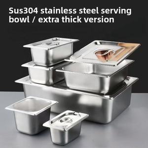 1/1 1/2 1/3 1/4 1/6 1/9 Commerciële keuken roestvrijstalen GN chef-pot hotel voedsel opslagcontainer dienblad voedselveilig opvouwbaar - Product Image 1