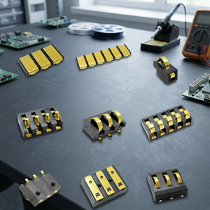 Conector de batería PCB con resorte chapado en oro de 12V, paso de 4.0mm/4.25mm, de alta corriente, con pin pogo de latón, de 2 a 6 pines, macho/hembra - Product Image 3