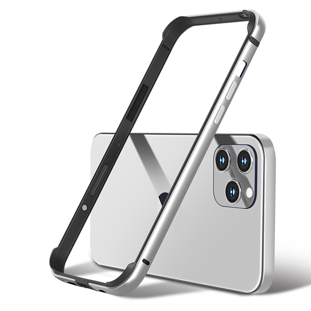 Fashion Phone Accessories Aluminium Metal With Silicone Frame Bumper Case for iPhone 12 Pro Max 13 Pro 14 Pro Max