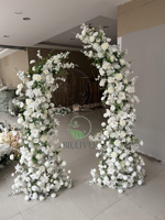 Vente en gros de corne de soie de simulation décoration florale arrangement d'arc de fond fleur artificielle fleurs de mariage pièce maîtresse