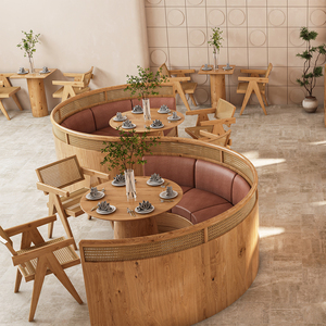 Restaurant Custom Design Modern Cafe <strong>Bench</strong> Seating Fast Food <strong>Tables</strong> and Chairs Sets Coffee Shop Furniture Restaurant Booths - Product Image 1
