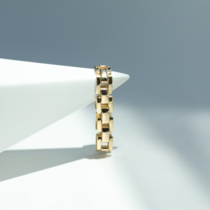 Anillo de cadena de eslabones para mujer, oro de 18 quilates, 18K, multicapa - Product Image 4