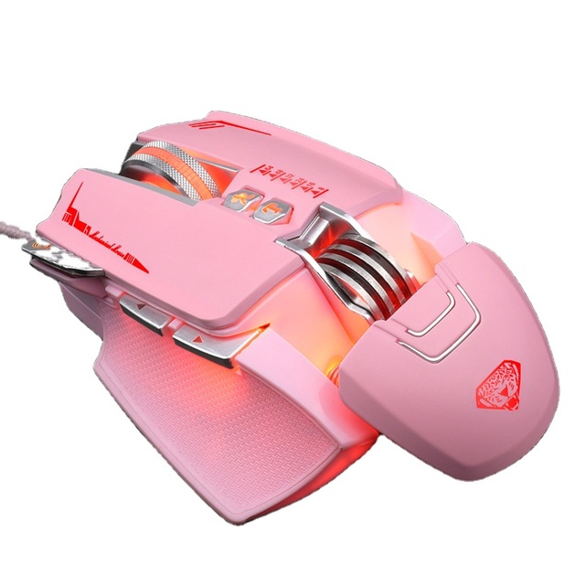 Popular Gaming Mouse USB Wired Mechanical Mouse 6400DPI Adjustable 8-key RGB Backlit Laptop Gaming Mouse