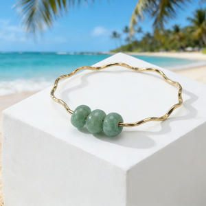 กำไลข้อมือทองแดงชุบทองหยก ดีไซน์ใหม่ ขายดี สำหรับ<span class=keywords><strong>เครื่องประดับ</strong></span>ฮาวาย ขายส่ง - Product Image 4