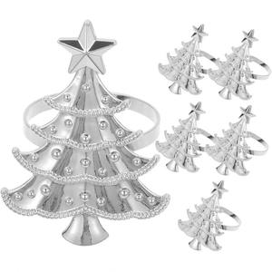 Großhandel Gold Silber Amerikanischer Stil Langlebige Umweltfreundliche Edelstahl Weihnachtsbaum Serviettenringe Eleganter Esstisch - Product Image 3