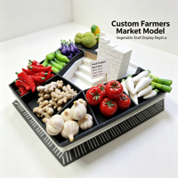Modèle de stand de marché fermier personnalisé pour l'exposition de légumes frais