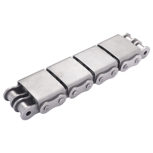 Роликовая цепь из нержавеющей стали, двойная цепь передачи SS с U-образным креплением