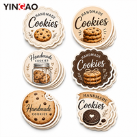Autocollant d'emballage pour biscuits faits main, autocollant adhésif en vinyle découpé sur mesure, imperméable, pour boulangerie, sachet de biscuits, boîte, pot, scellage