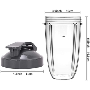 Tasse de remplacement de 24 oz avec lame d'extraction en acier inoxydable à couvercle rabattable compatible avec le couvercle Go pour le mélangeur électrique Nutri 600W/900W - Product Image 5