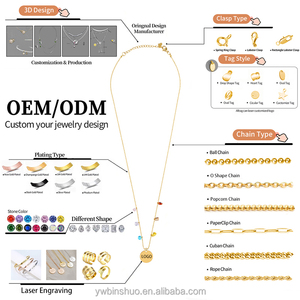 Binshuo Đầy Màu Sắc Màu Xanh Đen Hồng Opal Vòng Cổ Jeweley Thép Không Gỉ Mạ Vàng Hình Bầu Dục Tính Khí Vòng Cổ Vòng Đeo Tay Thiết Lập - Product Image 2