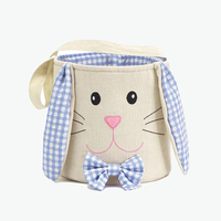 Panier de rangement en toile personnalisé avec un adorable visage de lapin, panier de Pâques pour la chasse aux œufs, cadeaux