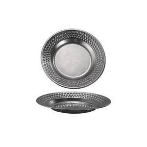 Assiette ronde en acier inoxydable 304, assiette creuse à motif martelé, assiette à barbecue, assiette à collation, assiette à dessert, assiette de service alimentaire - Product Image 3