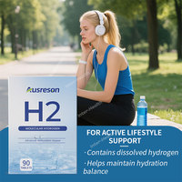Ausreson Comprimés d'eau à l'hydrogène moléculaire H2 personnalisés OEM, à dissolution rapide, supplément cérébral, 12ppm