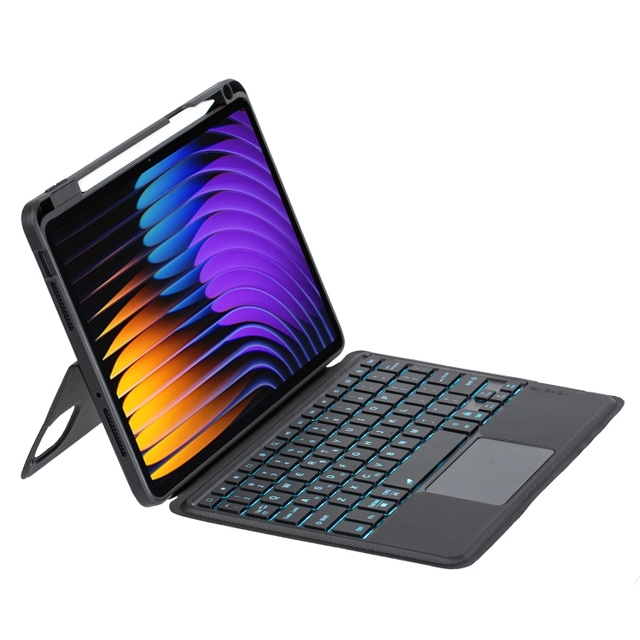 For Xiaomi Pad 8/8 Pro/7/7 Pro Smart Tablet Cover, Detachable Backlit Wireless Keyboard, Leather Case with Touchpad